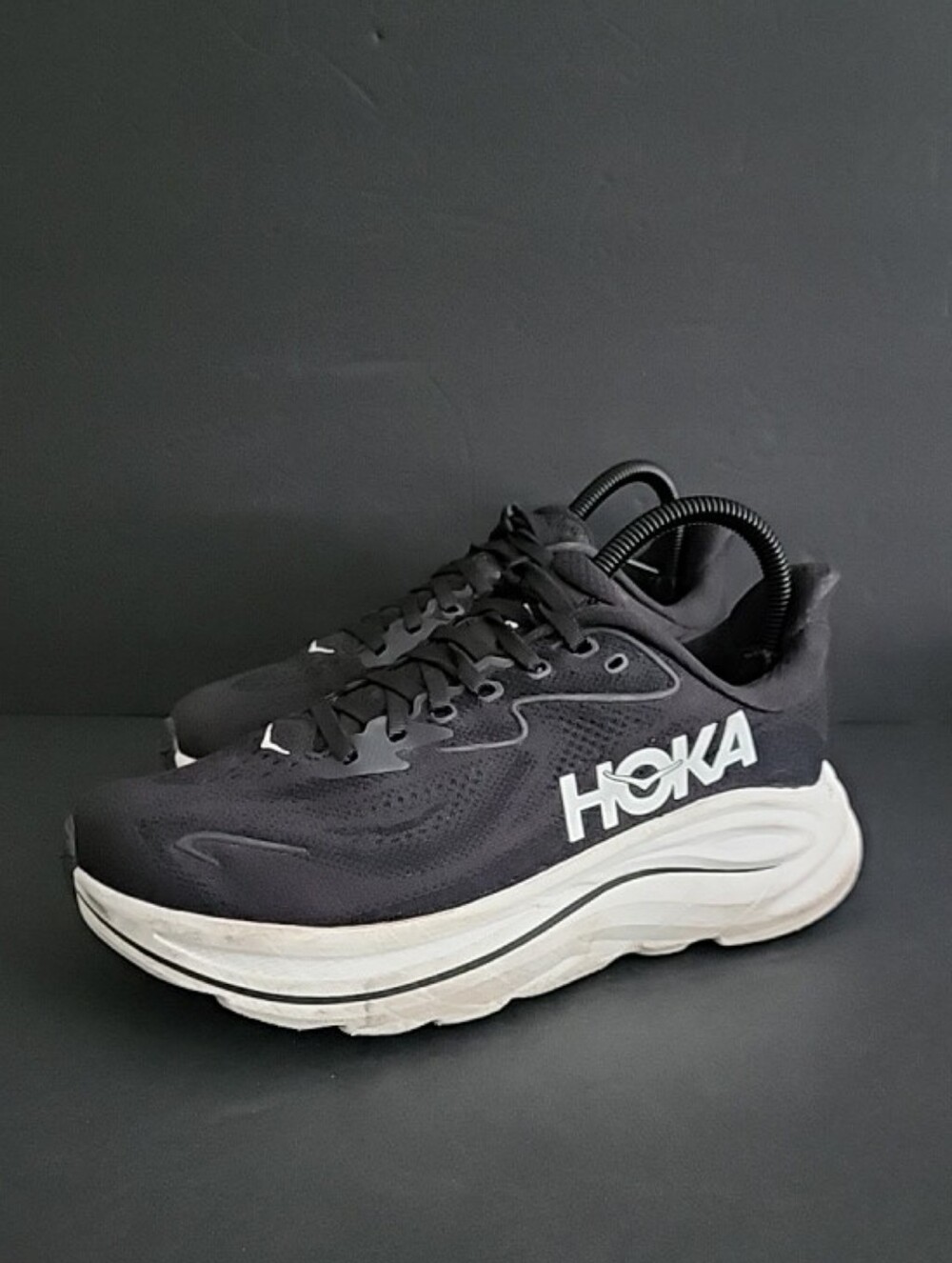 Hoka One One Clifton 10 Women Size 6.5D Black White Running Walking Shoes